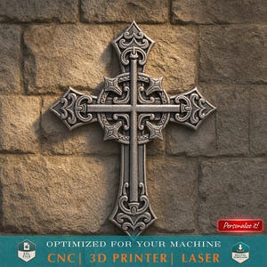 Kreuz 3d Modell Kruzifix STL-Datei für Holzschnitzerei CNC-Fräser 3D druckbare religiöse Medaillon Anhänger digitaler Download