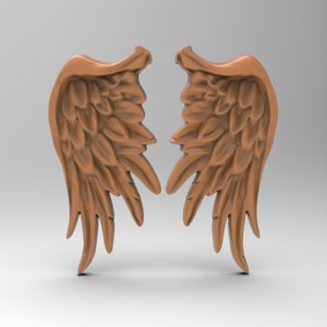 3D Printable Angels Wings Angel Cherub Wing STL Files for CNC Router Engraving 3D Printer Laser ...