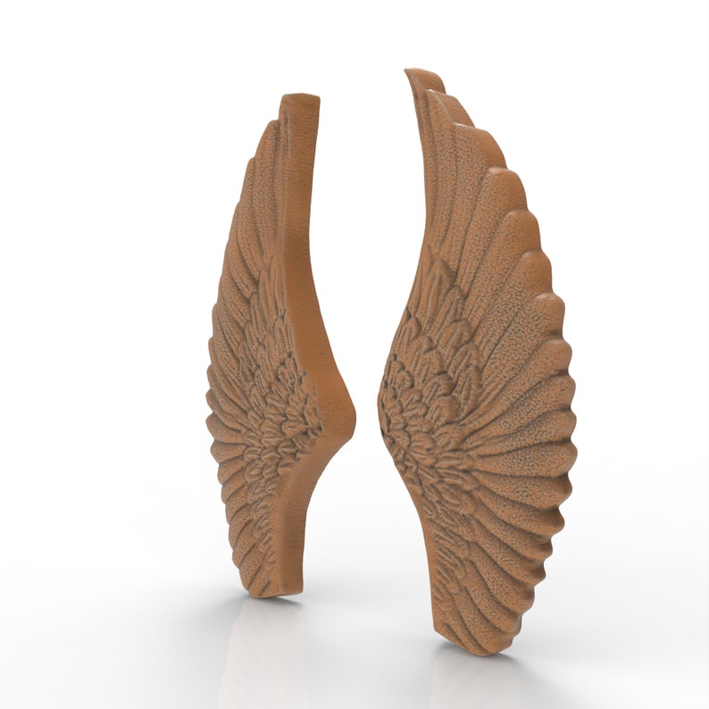 3D Printable Pair Angel Wings Cherub Wings STL Files for CNC Router Engraving 3D Printer Laser ...