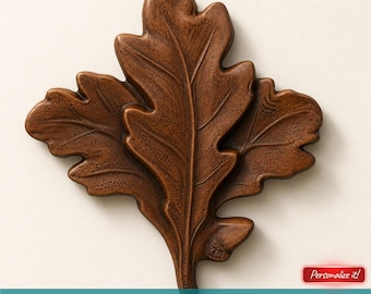 3D Printable Oak Leaf STL File For CNC Router Engraving 3D Printer Laser Digital Model Template CNC Router Wood Carving Model