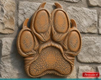 Modello di scultura 3D a forma di zampa di cane, scultura animale realistica con artigli, file STL per fresatrice CNC, stampa 3D, incisione laser, download digitale fai da te