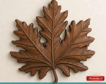 3D Printable Realistic Maple Leaf STL File For CNC Router Engraving 3D Printer Laser Digital Model Template CNC Router Wood Carving Model