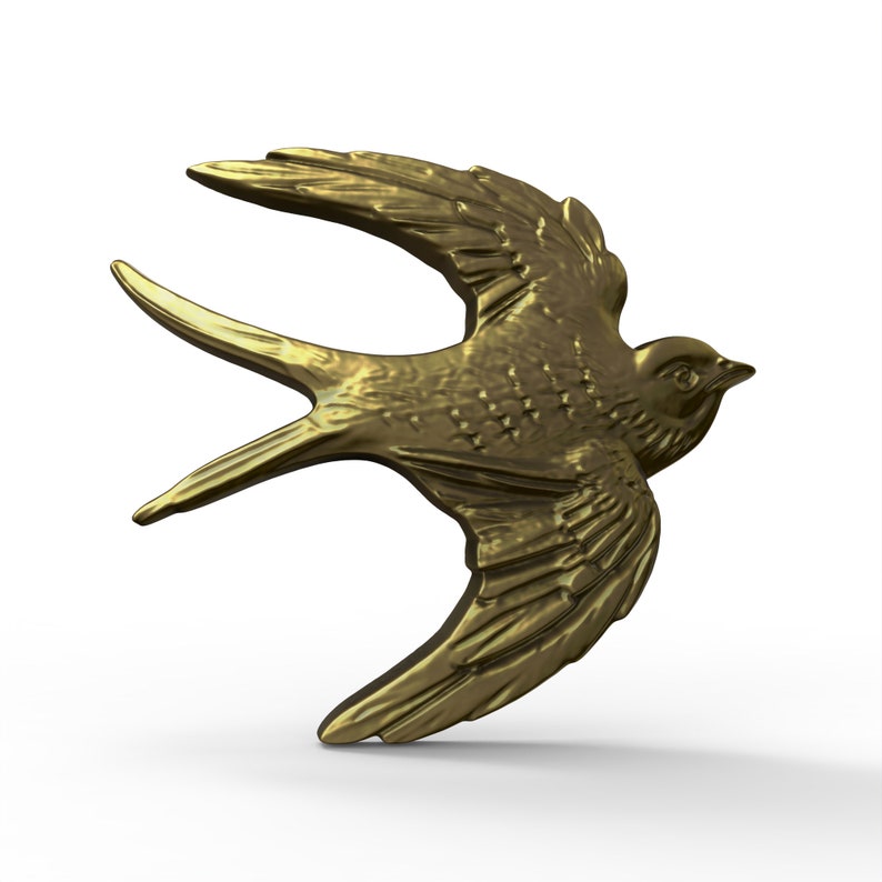 3D Printable Pair Bird Sculpture Flat Back Statue STL Files For CNC Router Engraving 3D Printer Laser Digital Model Template 2