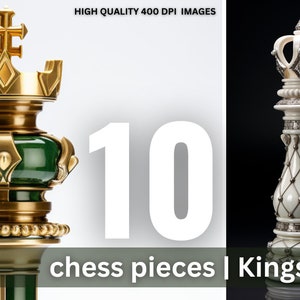 10 Chess Kings, 400Dpi High Quality Files, ready for card making, fabric printing, digital background or digital paper