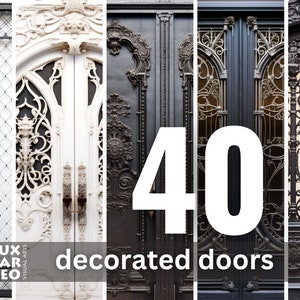 40 versierde deuren digitale achtergronden, bundel achtergrond overlays, studio achtergrond overlays, texturen, Photoshop overlays, clipart