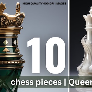 10 Chess Queens, 400Dpi High Quality Files, ready for card making, fabric printing, digital background or digital paper