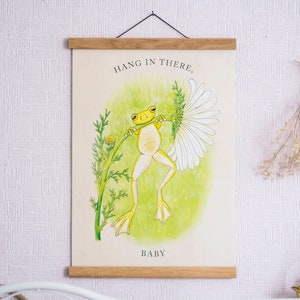 Frog Hang In There Baby Poster A3 / A4