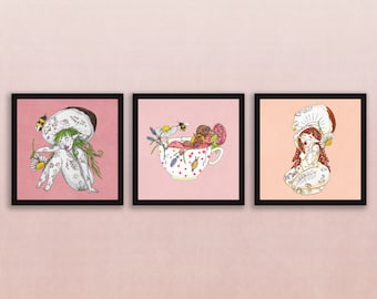 The Mushroom Babes Square Art Prints Multi Pack 210mm / 8.25"