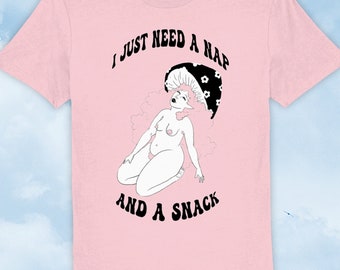 Nap & Snack T-Shirt - Lazybabes Collection - XXS-3XL - 100% Organic Cotton - The Mushroom Babes