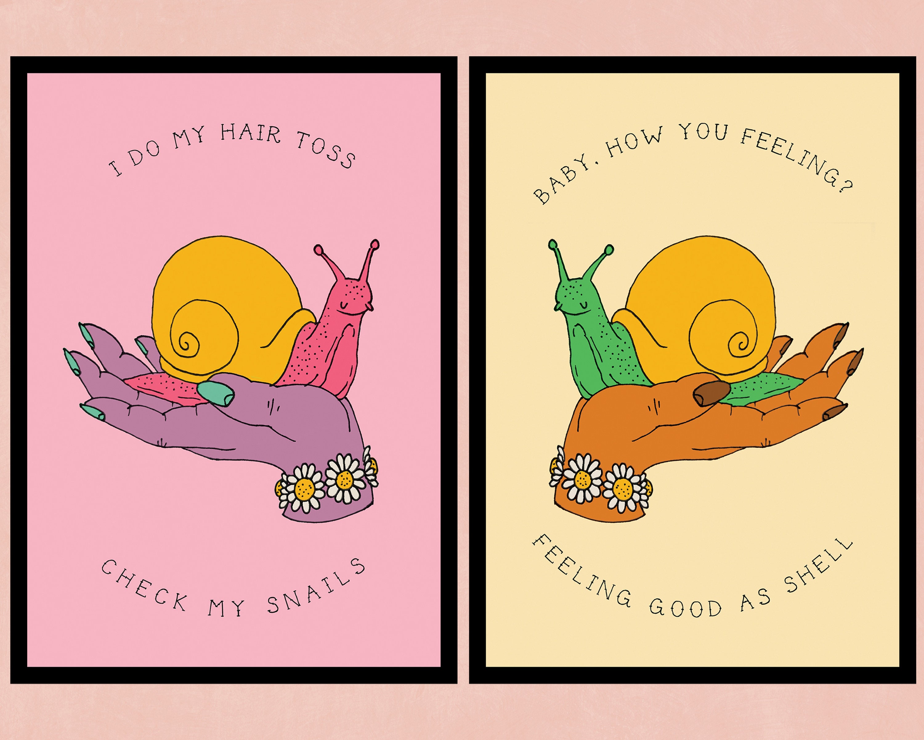 Check My Snails / Good as Shell A4 / A5 Prints Eco-friendly - Etsy