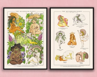 The Mushroom Babes Mix & Match A3 Posters - Set of 2, 3, 4