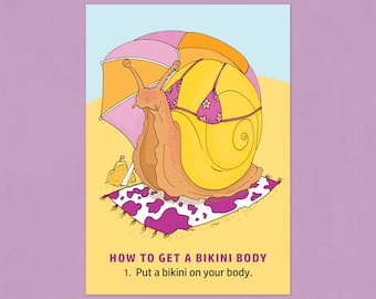 Bikini Body Snail A6 Postcard