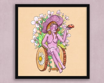 Amethyst Deceiver Babe Square Art Print 210mm / 8.25"