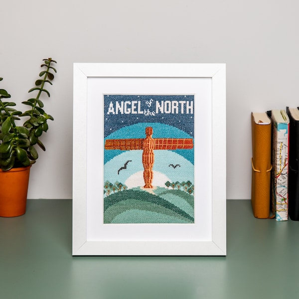 Angel Of The North Cross Stitch Kit, Modern Embroidery, Newcastle/Gateshead