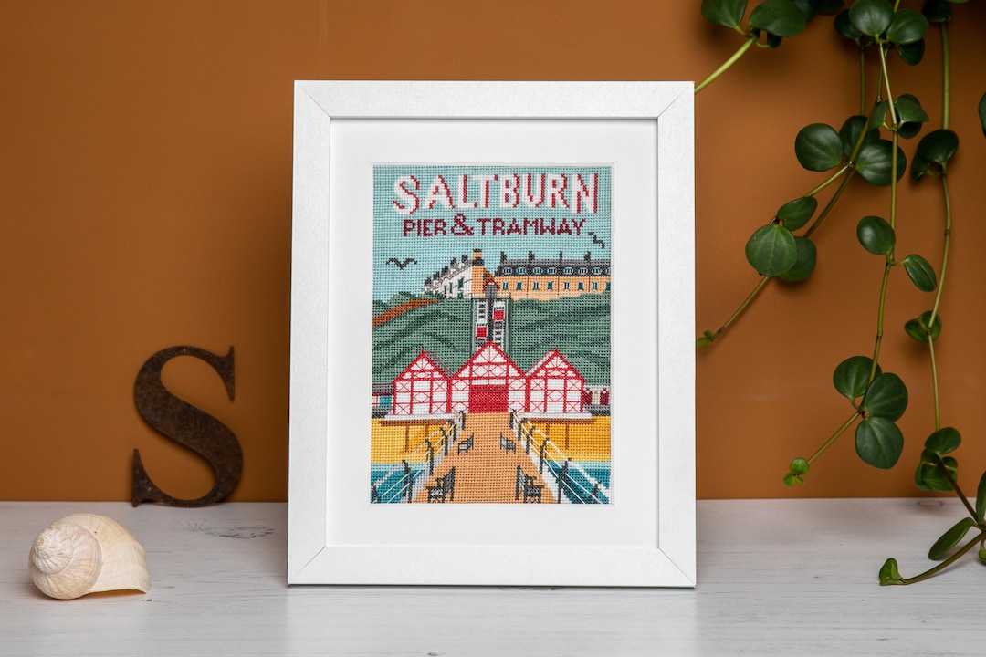 Amusements on the Pier, Modern Cross Stitch Kit, Saltburnbythesea