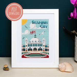 The Spanish City, Cross Stitch Pattern, Beginner Friendly, PDF Pattern, Whitley Bay