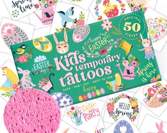 30 Fogli Tatuaggi temporanei di Pasqua per bambini,Stickers Bambini per Pasquali,Uovo di Pasqua Coniglietto Pulcino,Tatuaggi temporanei per Bambini,ragazze dei ragazzi regali di decorazione Pasqua