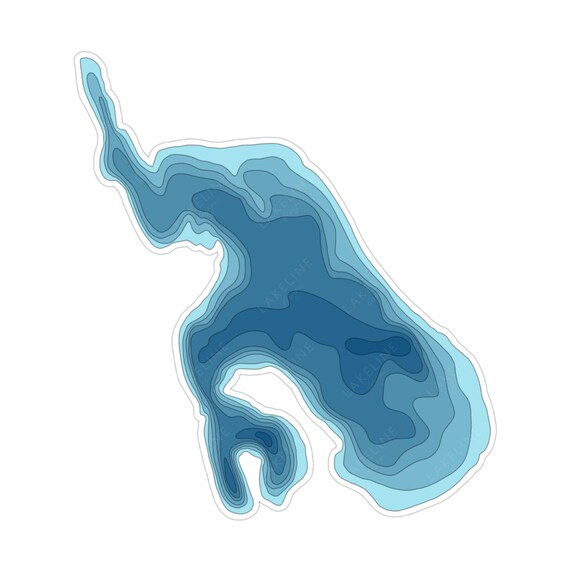 Medicine Lake Minnesota Depth Map Sticker Bathymetric Etsy