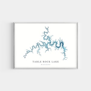 Table Rock Lake, Missouri | PHOTO PRINT or CANVAS | Modern Minimalist Depth Map Wall Decor Art, Unframed
