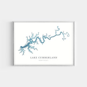 Lake Cumberland, Kentucky | PHOTO PRINT or CANVAS | Modern Minimalist Depth Map Wall Decor Art, Unframed