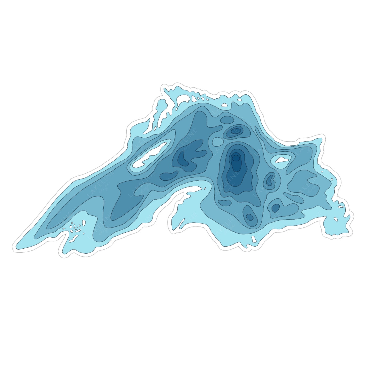 Lake Superior Depth Contour Map