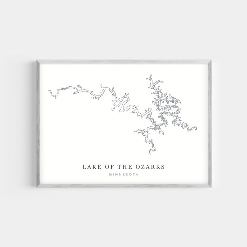 Lake of the Ozarks Missouri Depth Map Print Bathymetric Etsy