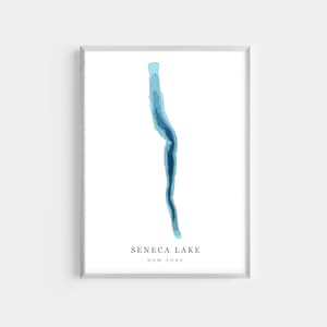 Seneca Lake, New York | PHOTO PRINT or CANVAS | Modern Minimalist Depth Map Wall Decor Art, Unframed