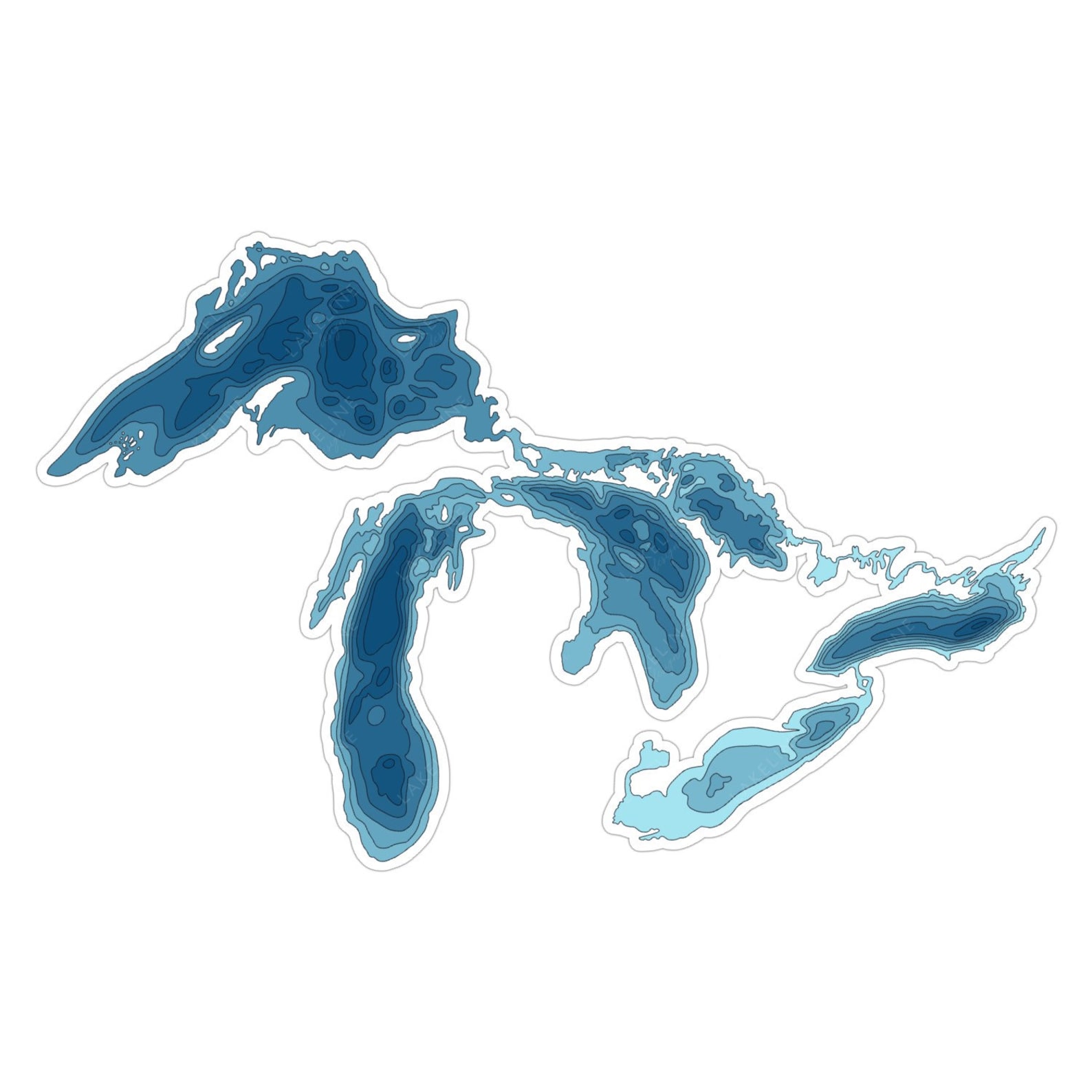 Great Lakes Depth Diagram