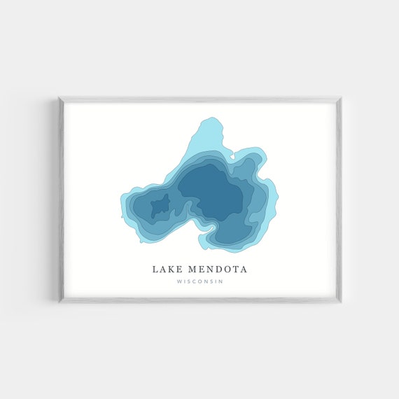 Lake Mendota Wisconsin Physical Depth Map PRINT Etsy Australia