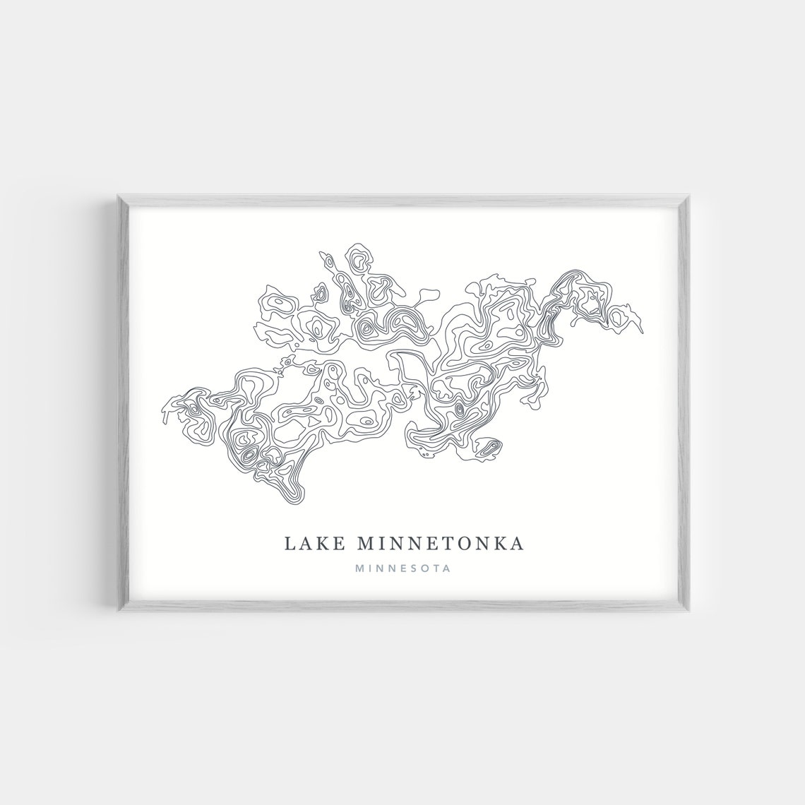 Lake Minnesota Physical Depth Map PRINT Etsy