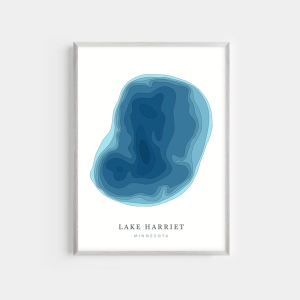 Lake Harriet Map Art Etsy