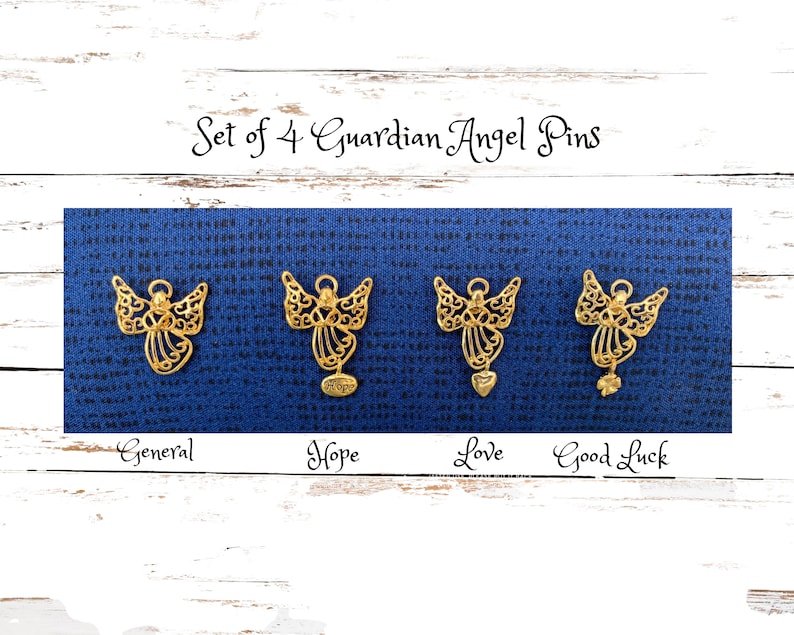 Guardian Angel Pins Set of 4 Assorted Etsy