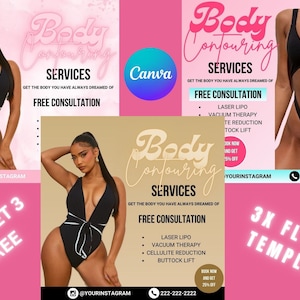 Mall för flygblad för kroppskonturering: BBL Shapewear-design (Canva DIY)