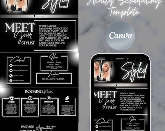 Hair Stylist Acuity Scheduling Template: Canva Branding (Digital Download)