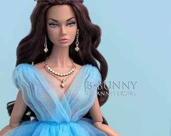 PaperArk - B_BUNNY - Joias personalizadas exclusivas para bonecas Poppy Parker Fashion Royalty NuFace Integrity Toys: colar, coroa e brincos.