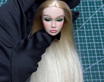 PaperArk - Domi - OOAK Custom Art Doll Repaint Barbie doll head Fashion Royalty Integrity Toys. (only a head)
