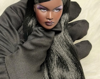PaperArk - Domi - OOAK Custom Art Doll Repaint nadja Puppenkopf Fashion Royalty Integrity Toys. (nur ein Kopf)