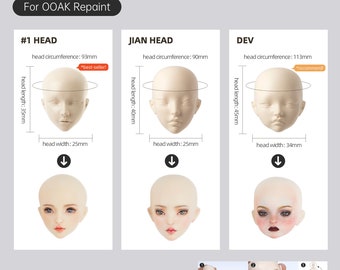 PaperArk - DOOARE - Doll Head Sculpt (Without hair and body)  Match With Doll Body For Custom OOAK Repaint Doll