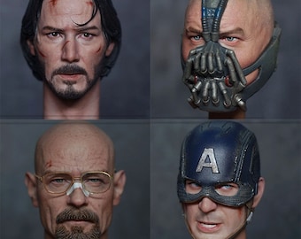 PaperArk - Leone -  Action Figure OOAK 1/6 Custom Art Doll Repaint Head Sculpts (only repaint)