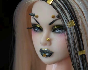 PaperArk - kkzz - OOAK Custom Art Doll Repaint Poppy Parker doll head  Integrity Toys