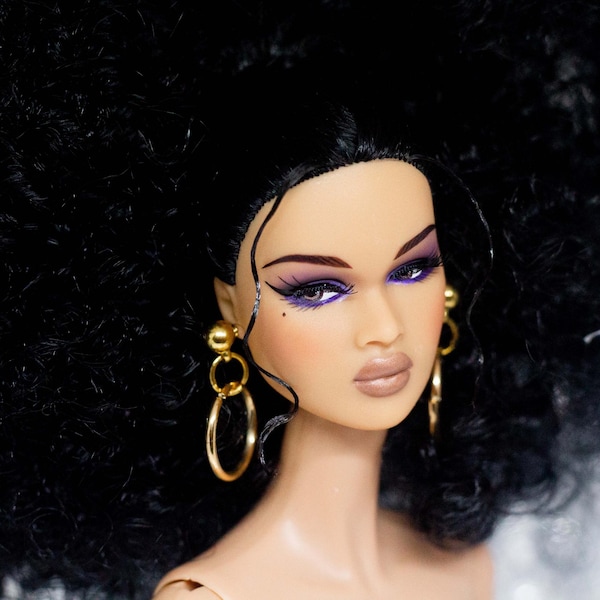 PaperArk - Uni - OOAK カスタムアートドール リペイント Nadja Poppy Parker ドールヘッド Fashion Royalty Integrity Toys NuFace