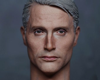 PaperArk - Leone - Mads Mikkelsen Hannibal Action Figure OOAK 1/6 Custom Art Doll Repaint Head Sculpt