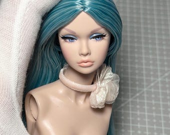 PaperArk - Lucy - Boneca de Arte Personalizada OOAK Repintada - Cabeça da boneca Poppy Parker - Fashion Royalty - Integrity Toys - NuFace