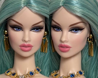 PaperArk - Lucy - OOAK Custom Art Doll Repaint Vanessa Poppy Parker doll head Fashion Royalty Integrity Toys NuFace