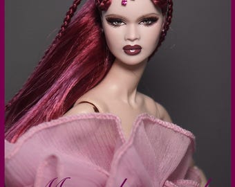 PaperArk - Momoka - Muñeca de arte personalizada OOAK, repintada, cabeza de muñeca Nadja Poppy Parker, Fashion Royalty, Integrity Toys, NuFace