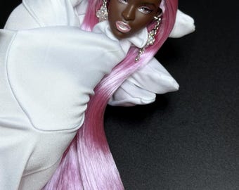 PaperArk - Domi - OOAK Custom Art Doll Repaint Adele Poppy Parker Fashion Royalty Integrity Toys head