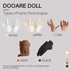 PaperArk - DOOARE - mãos e pés (sem corpo) 1/6 Ooak Blythe Monster High Ever After High