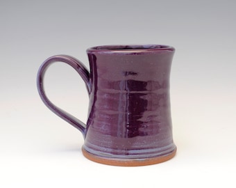 Purple Mug, 14 oz Mug, Rustic Mug, Pottery Mug, Coffee Mug, Tea Mug
