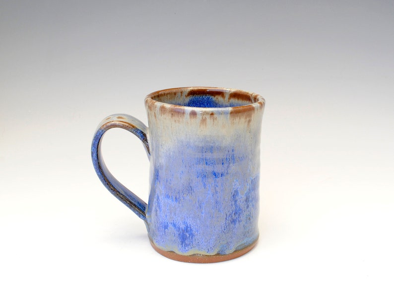 Blue Mug, 14 oz Mug, Rustic Mug, Pottery Mug, Coffee Mug, Tea Mug image 1