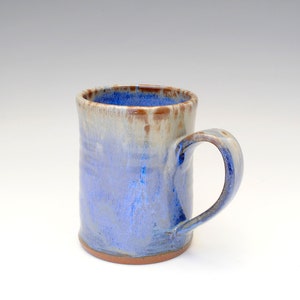 Blue Mug, 14 oz Mug, Rustic Mug, Pottery Mug, Coffee Mug, Tea Mug image 4